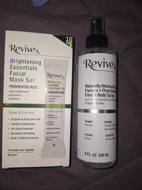 Revive Rx Naturally Moisturizing Face & Body Spray And Brightening Mask Set